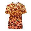 Kids Girl Lollipop 3D Printed Short Sleeved T-shirt Summer Breathable Polyester Simple Round Neck Top