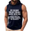 Men's Sleeveless Hoodie Tank Top Casual Loose Fit Graphic Print Summer Muscle Shirt Lightweight Breathable Fabric Comfortable