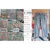 Foreign Trade Original Order PAC * Sun Lena Light Indigo Bow Wide Leg Straight Slimming Low Waist Super Baggy Jeans