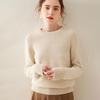 Women's Thickened Cashmere Sweater: Double-Strand Loose Short Knit, Round Neck, Warm Base Layer, Regular Shoulder.