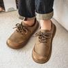 Men’s Retro Low Boots Shoes Fashion Casual Driving Shoes Black Brown Wide Head Shoes Plus Size