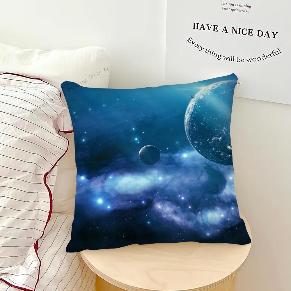 3D Planet Wunderschöne Sternenhimmel Kissenbezug Quadratisches Kissen Schlafzimmer Sofa Freizeit Komfort Kissen Auto Wohnzimmer Heimdekoration