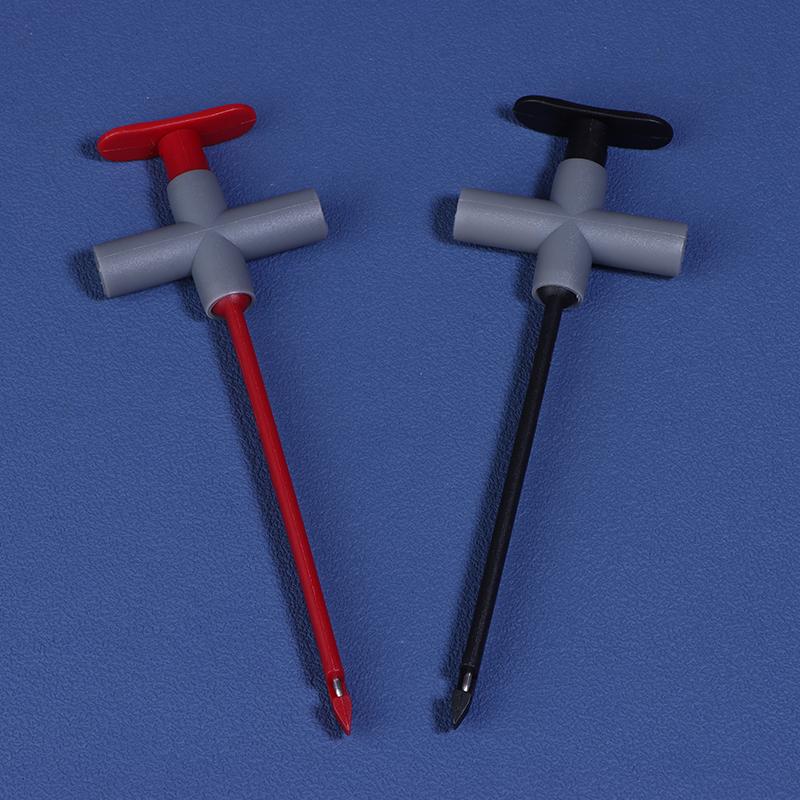 (YY)2Pcs 2025 New P5010 Insulated Test Hook Clip Non-Destructive Puncture Probe Built-in Spring Compatiable with 4mm Banana Plug