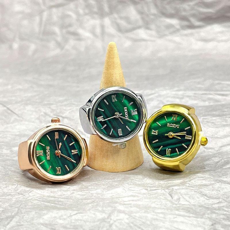 1Pc Mini Watch Creative Ring Quartz Movement Fashion Accessories  Alloy Shell Finger Watch Jewelry Women Ring Gift