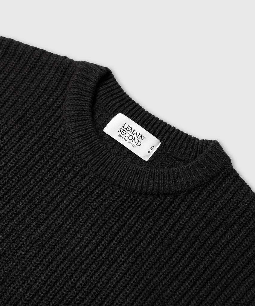 LEMAIN SECOND Oversized Voluminous Washable Crew Neck Hazzi Knit [Black]
