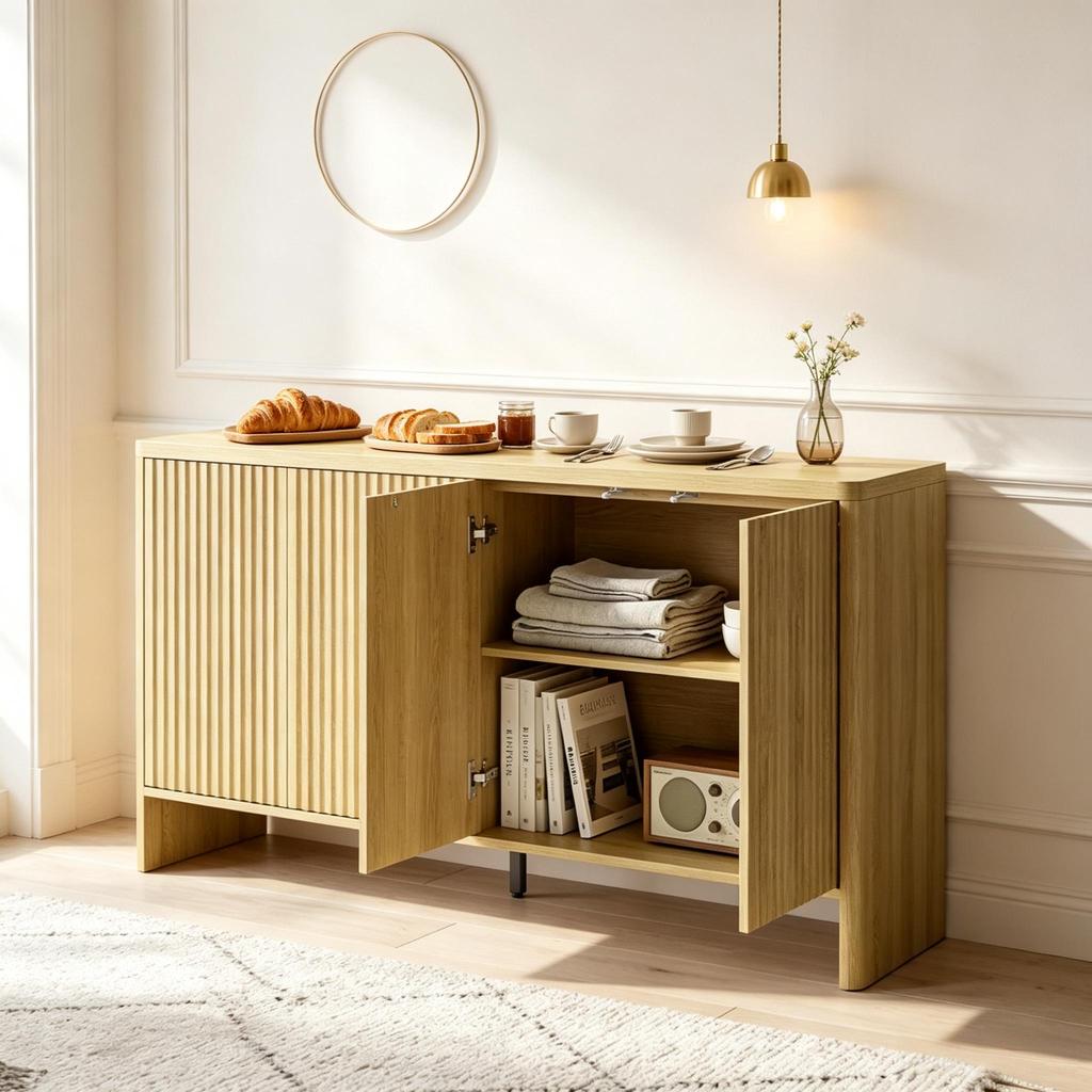 Practical lowboard cabinet with space,sideboard,Versatile chest of drawers in contemporary design,storage cabinet(only with storage cabinet)
