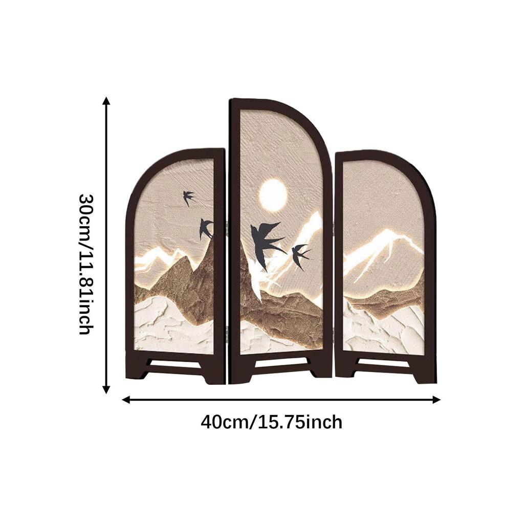 Écran de Table Décoratif Mini Paravent Pliant Paravent Pliant de Bureau Cloison pour Meuble d'Entrée Comptoir de Salon