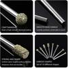 20pcs/set Cylindrical Diamond Burr Bits 3mm Grinding Head Engraving Drill Bit  Dremel Rotary Tools