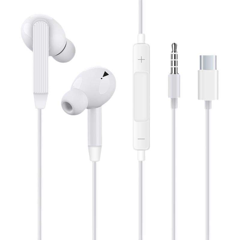 Yongteng Type-C In-Ear Wired Earphones with Mic - Universal Heavy Bass Stereo for Phones and Computers