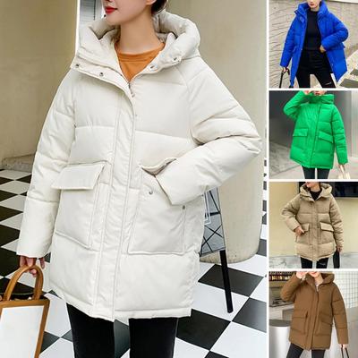Nieuwe Herfst Winter Dames Katoenen Jas Gewatteerd Casual Slim Jas met Capuchon Parka's Gewatteerde Warme Overjas Mode Parka's