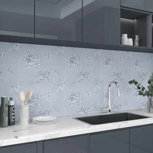 CHIHUT Wallpaper Stickers, Cutting Sheet, 30cm x 6m, Gray, Floral Rose Pattern, Nordic Style, Peelable Wallpaper, Waterproof, Stain-Resistant, Embosse