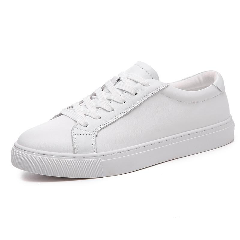 

Summer cowhide board shoes men s, trendy versatile sports and leisure little white shoes large size men s shoes couple shoes 37 белый