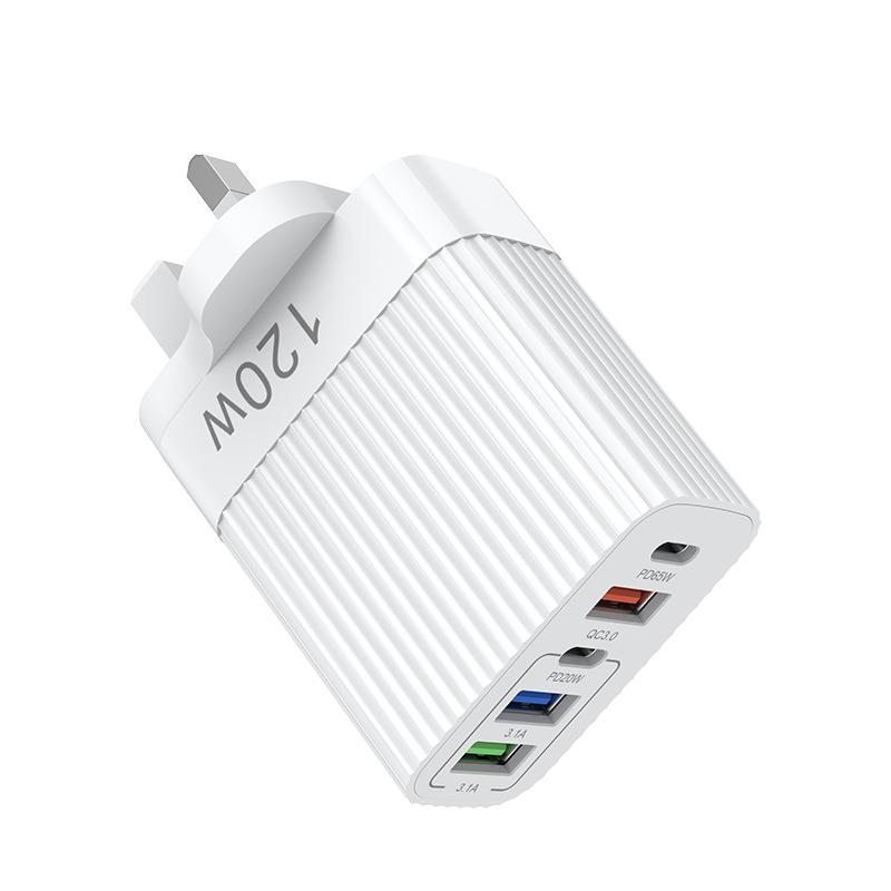5 Ports USB Charger Fast Charging PD Type C Wall Charger for IPhone 16 15 Samsung Xiaomi Huawei USB C Phone Charger Power Adapter