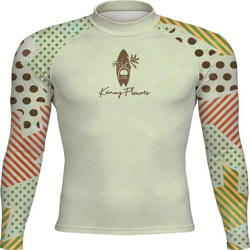 Mens Long Sleeve Rash Guard Quick Dry Surfing Wetsuit UPF 50 Sun Protection Swimming Diving Water Sports