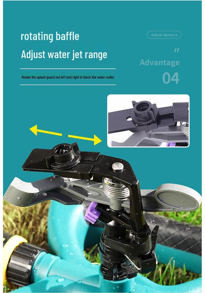 Adjustable 360° Rotating Rocker Arm Lawn & Garden Sprinkler