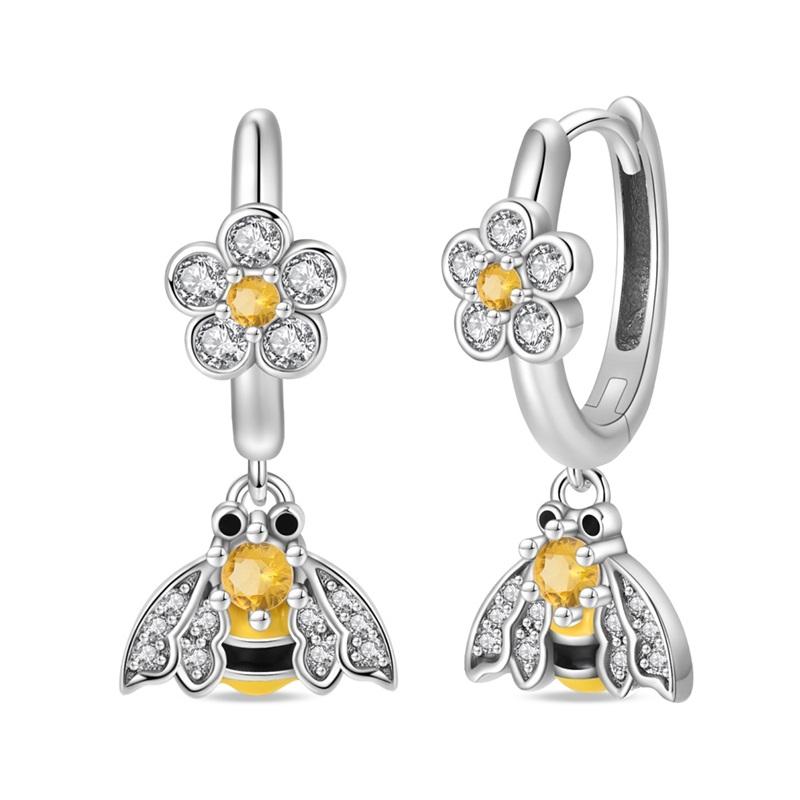 100% 925 Silver Chameleon Dragonfly Butterfly Earrings Golden Koi Ladybug Earrings For Women Fashion S925 Party Jewelry