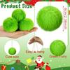 12pcs Lemon Green Fluffy Ball Soft Faux Fur Plush Texture Holiday Theme Hanging Detail Festive Tree Decor Accessory