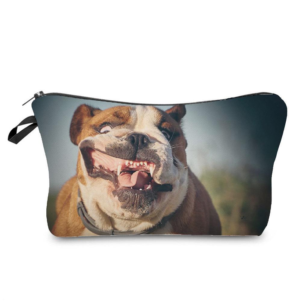 Women Dog Print Cosmetic Bag Toiletries Organize Travel Storage Case  6363