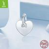 Simple Love Can Be Engraved Diy Pendant, Fashionable And Versatile S925 Sterling Silver Bracelet Necklace Beaded.