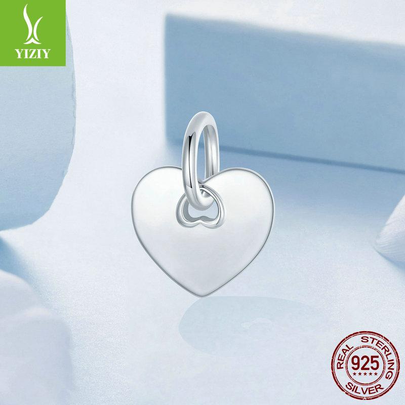 Simple Love Can Be Engraved Diy Pendant, Fashionable And Versatile S925 Sterling Silver Bracelet Necklace Beaded.