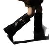 Meng Ziyi retro square head western cowboy boots versatile thick heel trouser tube boots niche design thin boots