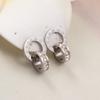 Roman Numeral Ring Buckle Exquisite Rhinestone Earrings for Women, Classic, Simple, Shiny Earrings, Jewelrys, Daily Decoration