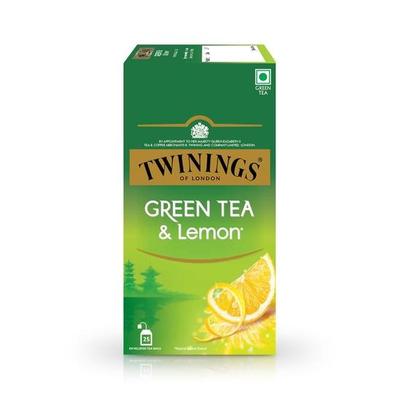 Twinings Green Tea & Lemon, 25 Tea Bags| Pack of 1| Perfectly Balanced | Light, Zesty Lemon Flavour| Low Calorie| Enjoy a Hot Cup of Tea