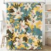Modern Shower Curtain Design with Tropical Flowers Perfect for Bath Decor
