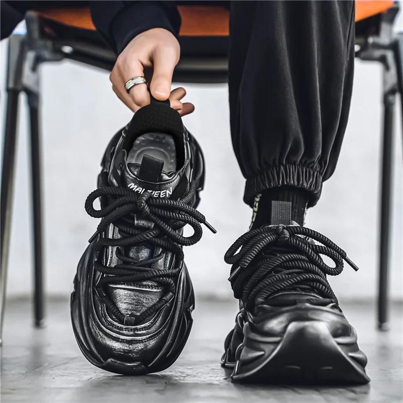 Fashion New Exquisite Men's Sneakers Youth Fashion Versatile Casual Shoes Thick Soled Height Increasing Breathable Running Shoes