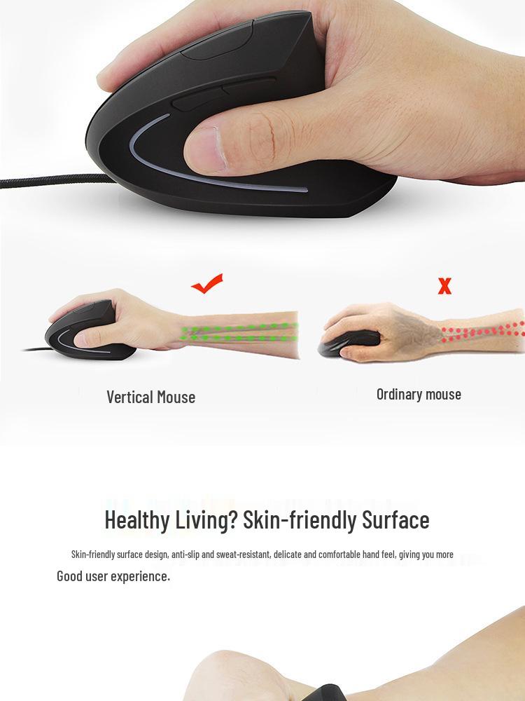 Ergonomic Vertical USB Wired Mouse - Creative Office Design, Hot Selling