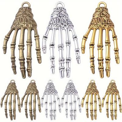 5/15pcs Random Mixed Color Rock Style Skeleton Hand Shape Creative Fashion Gothic DIY Bracelet Necklace Earrings Keychain Anklet Accessories
