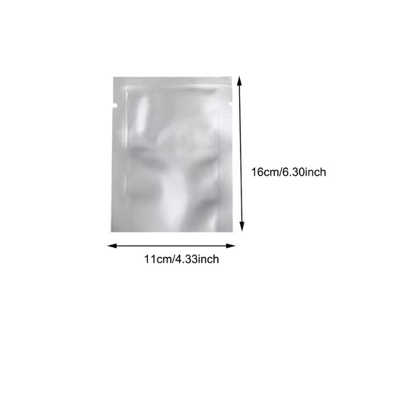 100Pcs Silver Dumb Transparent Bags Heat Seal - Top Open Mylar Foil Bag Matte Surface Plastic Food Package Powder/Sauce Pouch