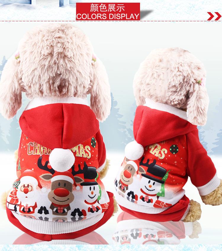 Four-legged section old snowman elk fleece sweater dog cat pet clothes autumn and winter supplies