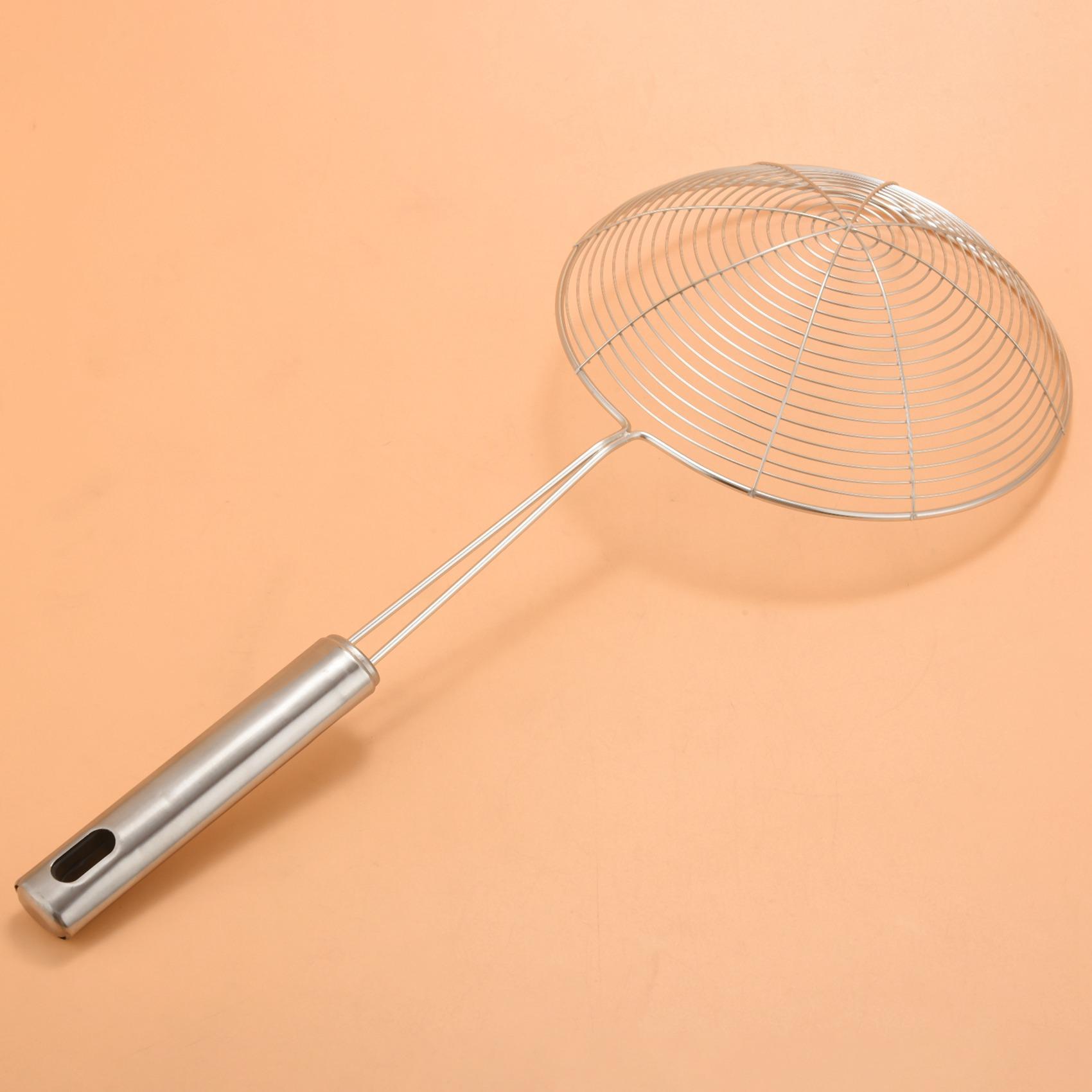A84X-Skimmer Spoon, 4 Pack Stainless Steel Spider Strainer Skimmer Spoon, Donut Spoon, Skimmer Spoon For Kitchen Deep Fryer серебряный