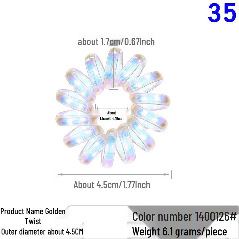 

Набор черных и прозрачных резинок для волос из телефонного шнура 4 см