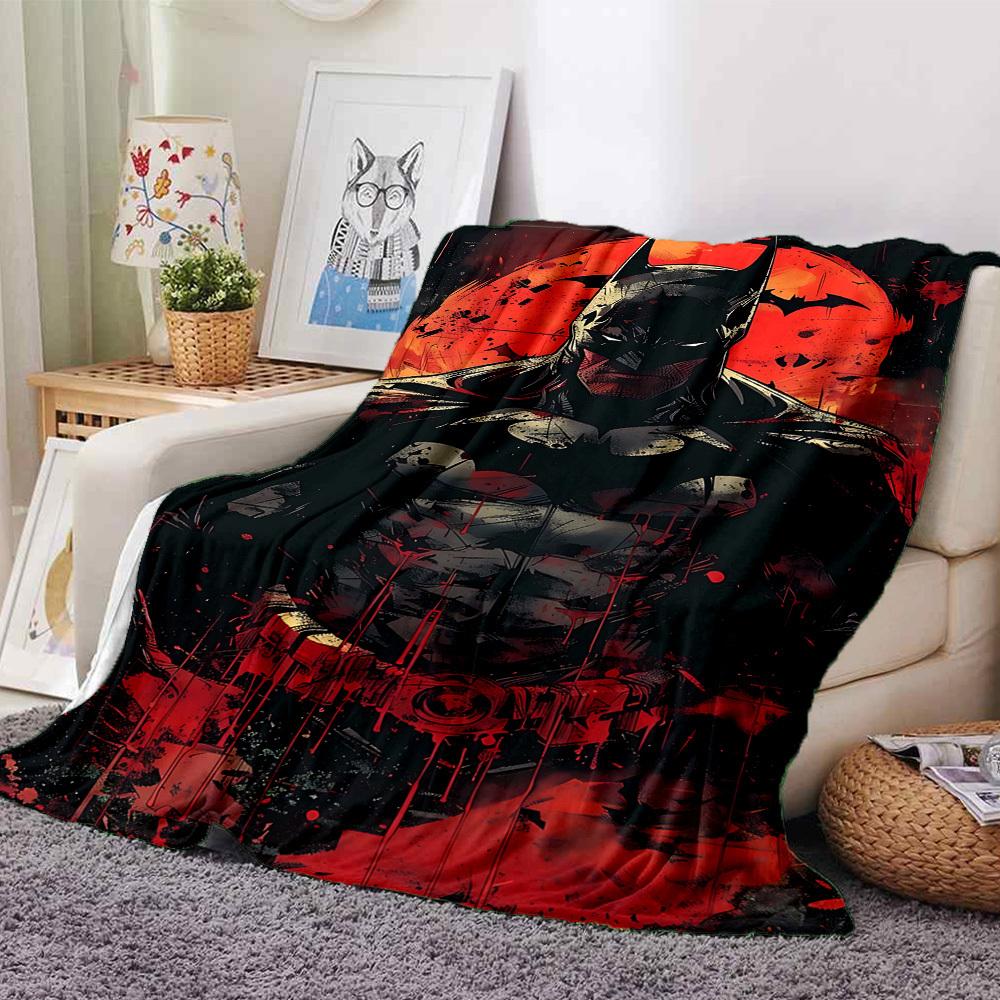 1pc Batman Blood Flannel Blanket Soft Warm Throw for Home, Office, Travel, All-Season Cozy Bedding GiftL1196 80cmx120cm(31inx47in)