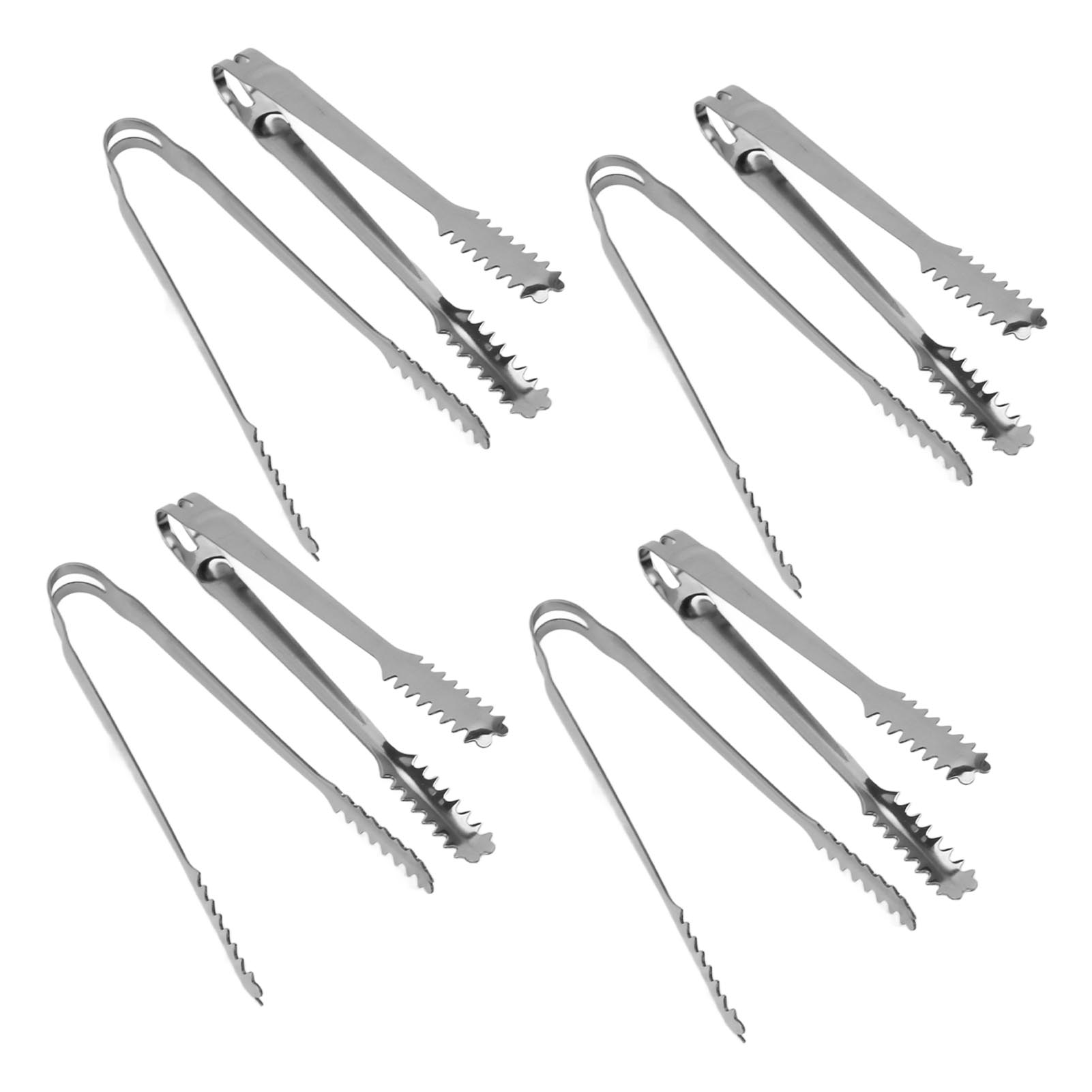 

10PCS Ice Tongs Food Tongs Stainless Steel Easy to Clean Strong Grip Versatile for Party Kitchen Grill BBQ Bar 13cm L