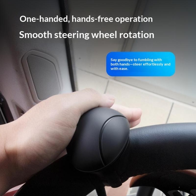 Easy-Grip Silicone Steering Wheel Knob 360° Smooth Rotation One-Hand Operation With Built-In Non-Slip Grip & Metal Bearing