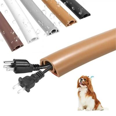 1PC 1M/3M Floor Cord Cover Floor Cable Sheaths PVC Flexible Electrical Conduit Cable Protectors Adhesive Cable Hiders for Floors