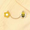 Yellow Bee and Flower Enamel Pin Cartoon Cute Insect Collect Nectar Brooches Custom Jewelry Backpack Lapel Badge Gift for friend