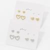 Women's Daily Silver Gold Heart Earrings Set