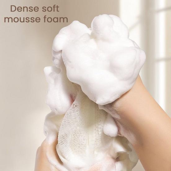 3Pcs Loofah Soap Bath Ball with Soft Towel 2-in-1 Shower Gel Soap Loofah Cloth Mesh Design Skin Smoothing Bath Ball