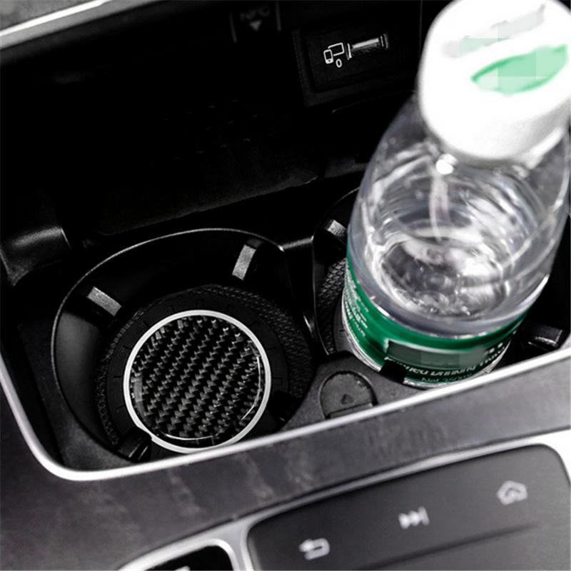 A set of 2 high-quality anti-slip elastic long-lasting Mats Made of real carbon fiber for In-car Cup Holders