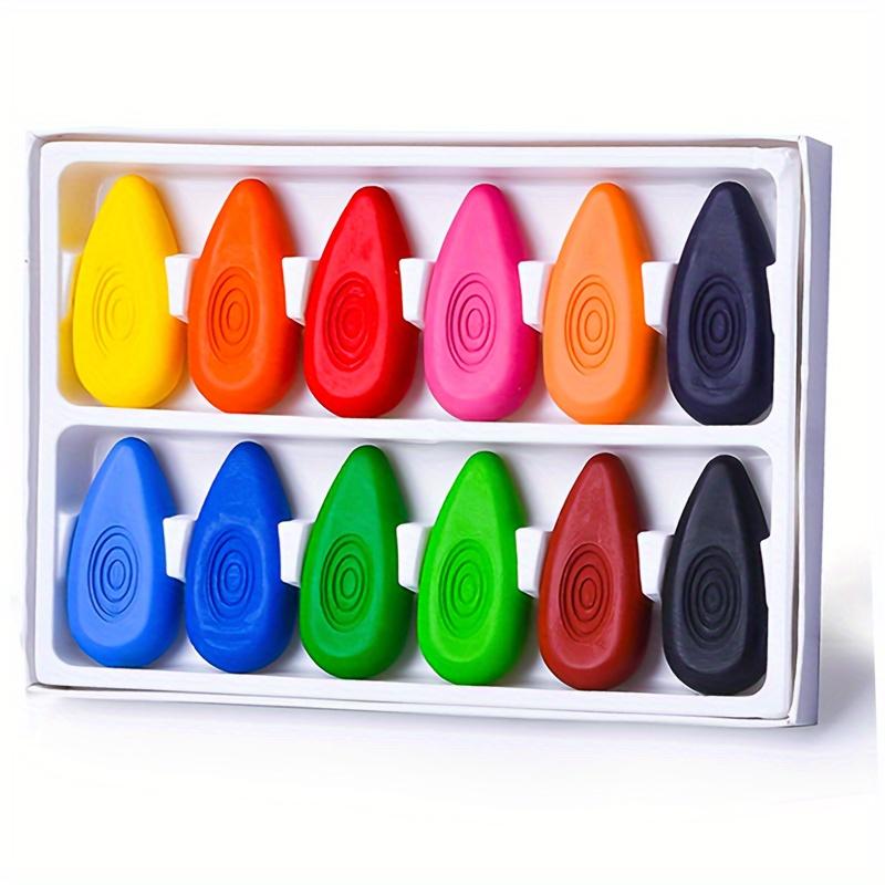 12 color/24 color crayon oil painting stick, crayon not dirty hands, water droplets, crayon not sticky hands, safety student art