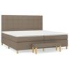 Maison Exclusive - Bed Slat Base with Taupe Mattress 200x200 Cm Fabric