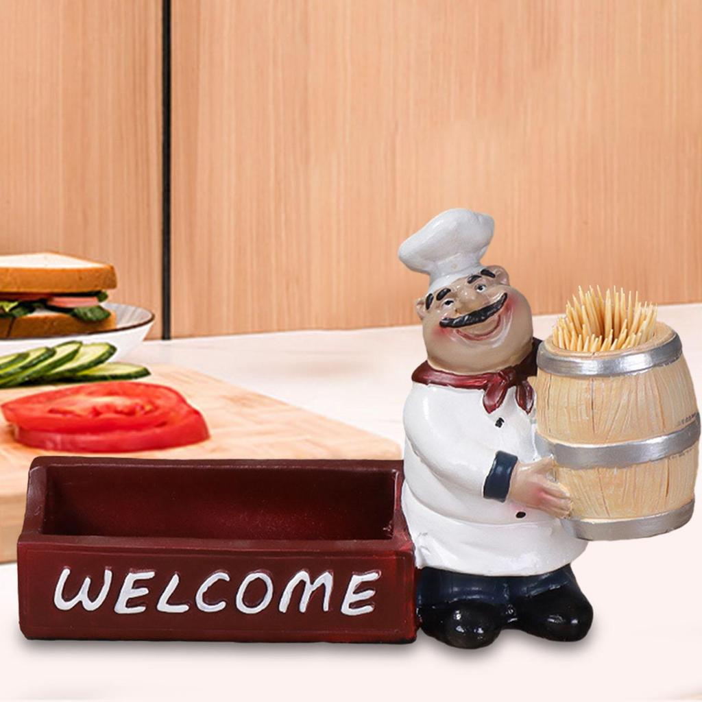 Chef Decor Statue, Chef Figurine, Cute Novelty Cooking Chef Ornament, Chef Sculpture for Tabletop Shop Decor Tabletop