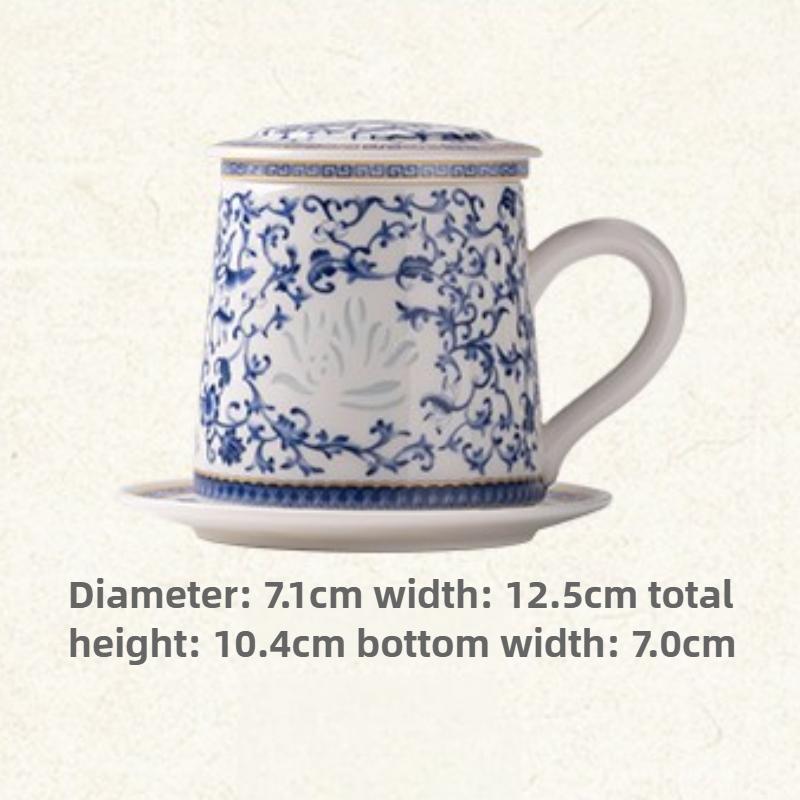 Blue and white jade porcelain exquisite teacup water cup high-end office home tea mug high value cup