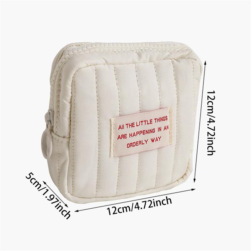 2026 Portable Makeup Bag Korean Square Small Makeup Bag Student Small Earphones Zero Wallet Girl Portable Lipstick Storage Bags