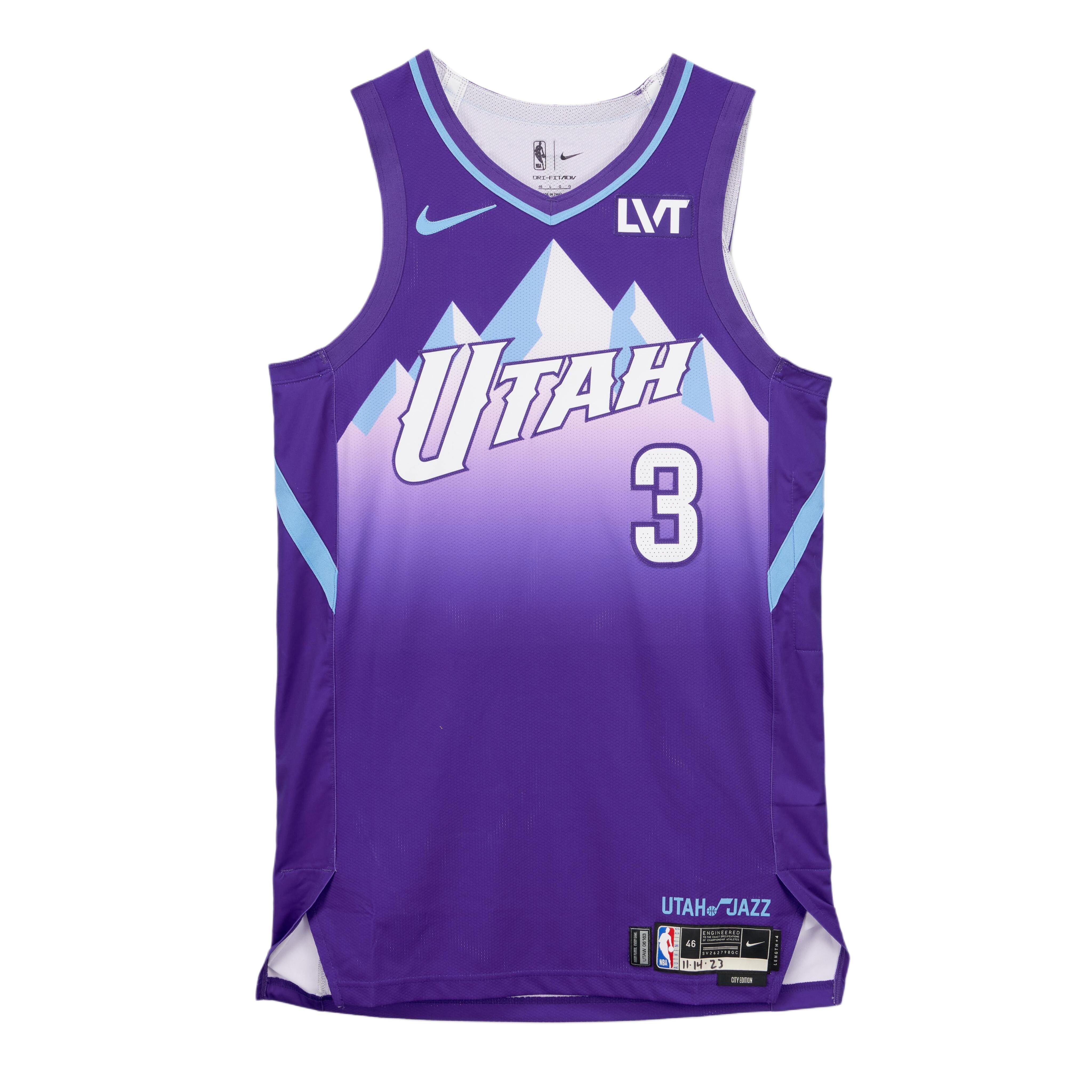 

Nike Dri-Fit NBA 2024-25 Season Utah Jazz Keontae George #3 Swingman V-Neck Pullover Comfortable Basketball Jersey Men jersey FQ4363-507 M