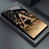 Feather Patterned Letter A Tempered Glass Phone Case Suitable for Samsung Galaxy S26 S25 S24 S22 S21 S20 FE/Ultra/Plus Anti Drop